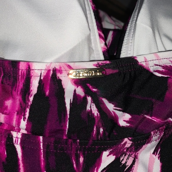 Calvin Klein Women's Side-Pleated‎ Halter One-Piece - Picture 6 of 10